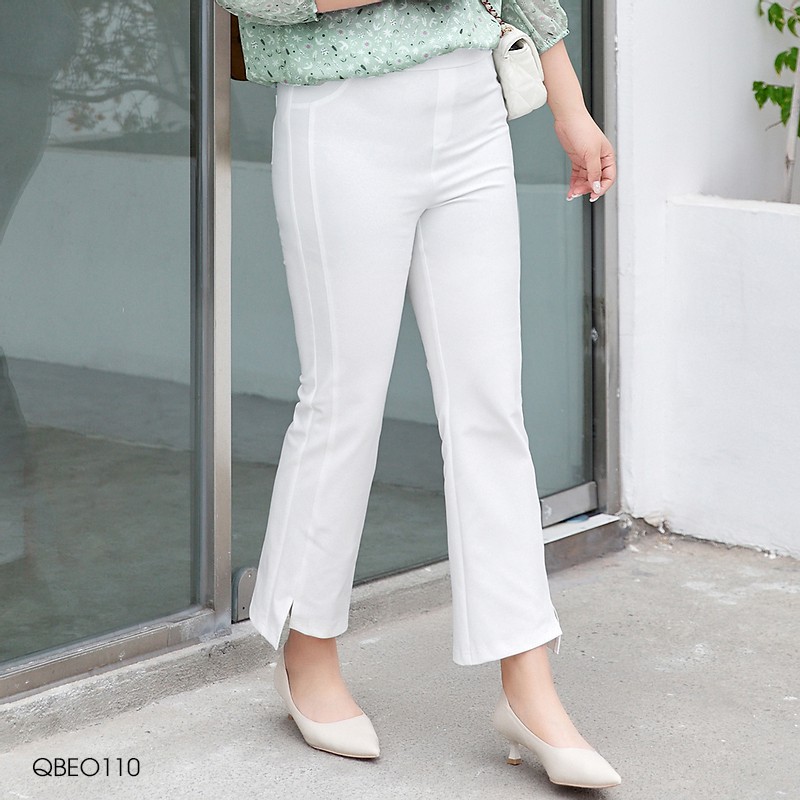 Quần ống loe lệch gấu - QBEO110