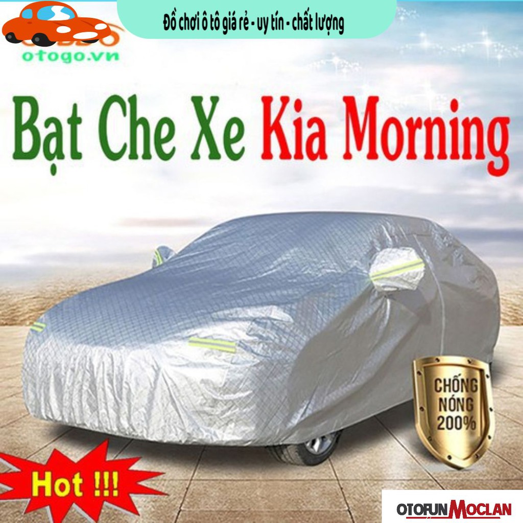 (size 2M )  Bạt Che Phủ Xe Kia Morning Cao Cấp (Loại 3 lớp)