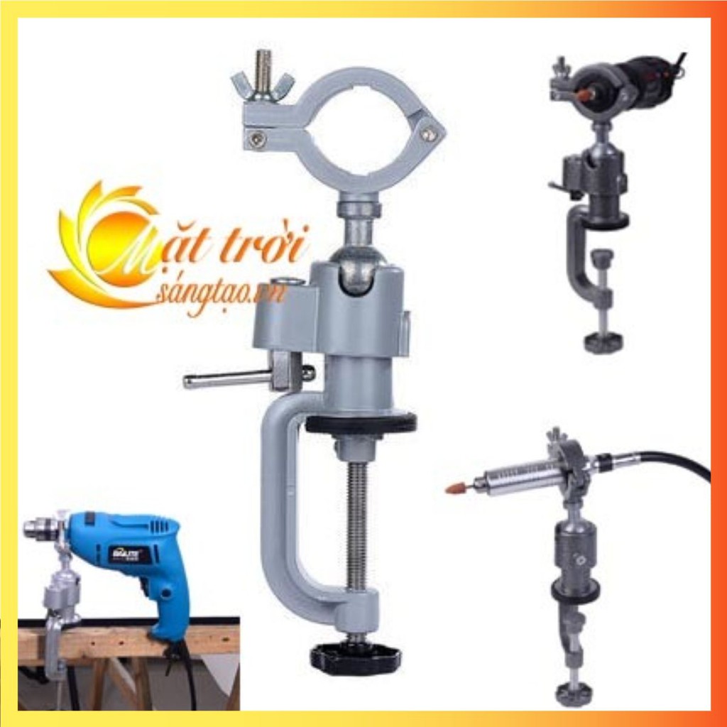 Giá đỡ máy khoan tay kẹp bàn 360 độ