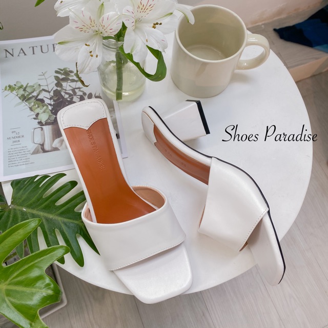 Giày Cao Gót Bảng Ngang Mũi Vuông Đế Cao 5 Phân - Shoes Paradise