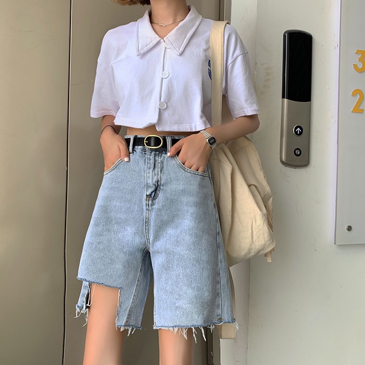 [Có size lớn ] Quần lững jean nữ lưng cao Ulzzang Quảng Châu QLJ95