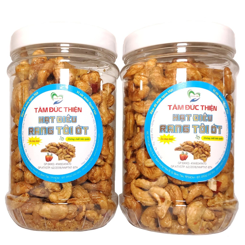 [Tặng 4 Hũ Đậu Phộng]Combo 1 KG Hạt Điều Rang Tỏi/Hạt Điều Phô Mai[Nguyên Liệu Sạch]Tâm Đức Thiện(4 x 250GR)