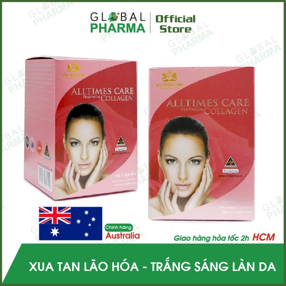 [CHÍNH HÃNG ÚC] Viên uống Collagen chống lão hóa, giúp đẹp da Alltimes Care (Hộp 60v)