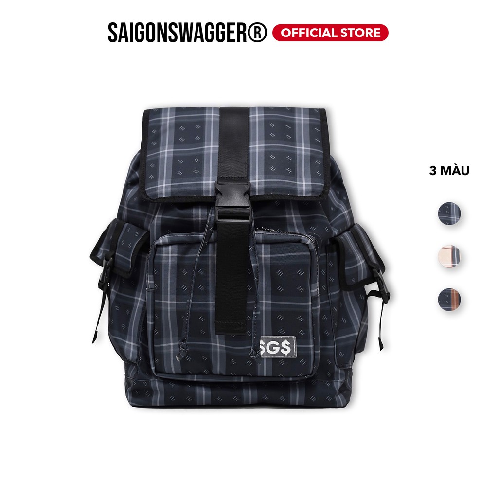 Balo Họa Tiết Sọc SAIGON SWAGGER® SGS Icon Tartan Backpack-Ngăn Chống Sốc Laptop