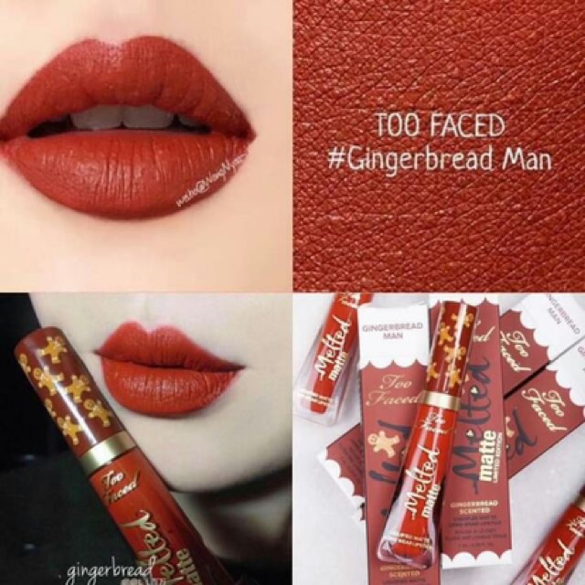 [Order] Son Too Faced - Limited Edition ''Melted Matte' Long Wear Lipstick màu Gingerbread Man