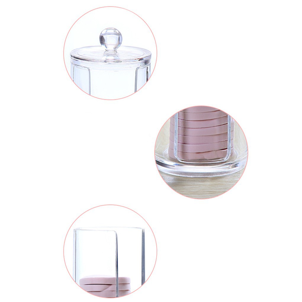 Hôp nhựa trong suốt đựng mút make up