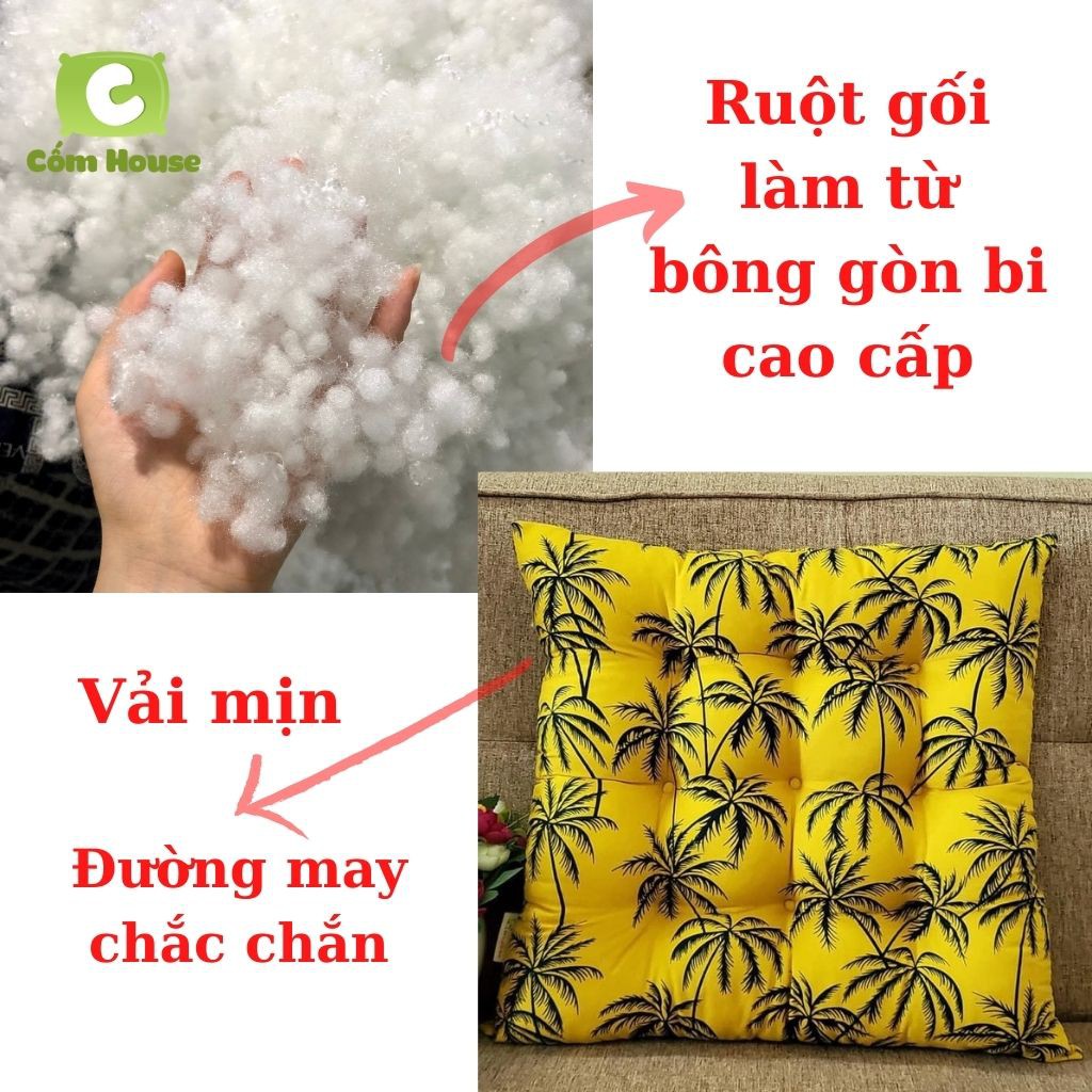 Đệm Ngồi Vuông Màu Sắc Tươi Mới, Nệm Ngồi Bệt Cao Cấp (40,45Cm)