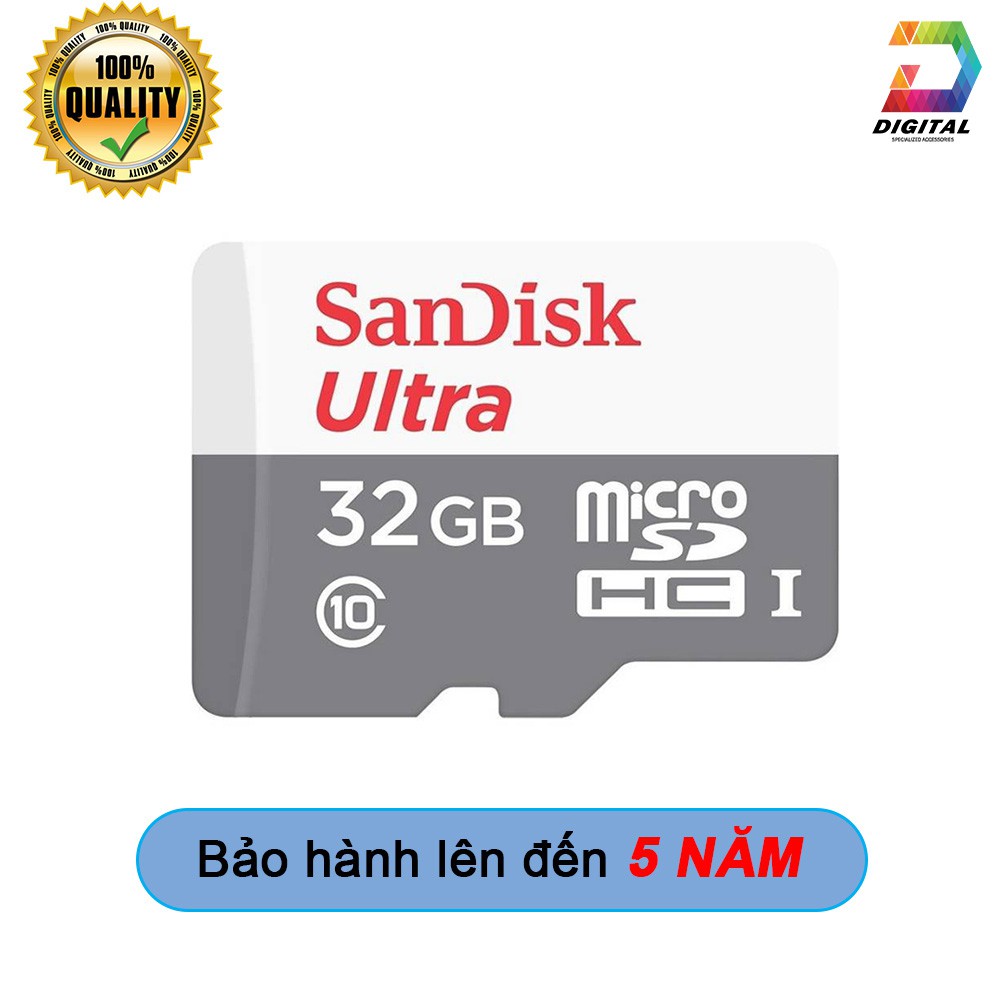 Thẻ Nhớ Micro SD Sandisk 32GB 80mb/s Chính Hãng Bảo Hành 5 Năm