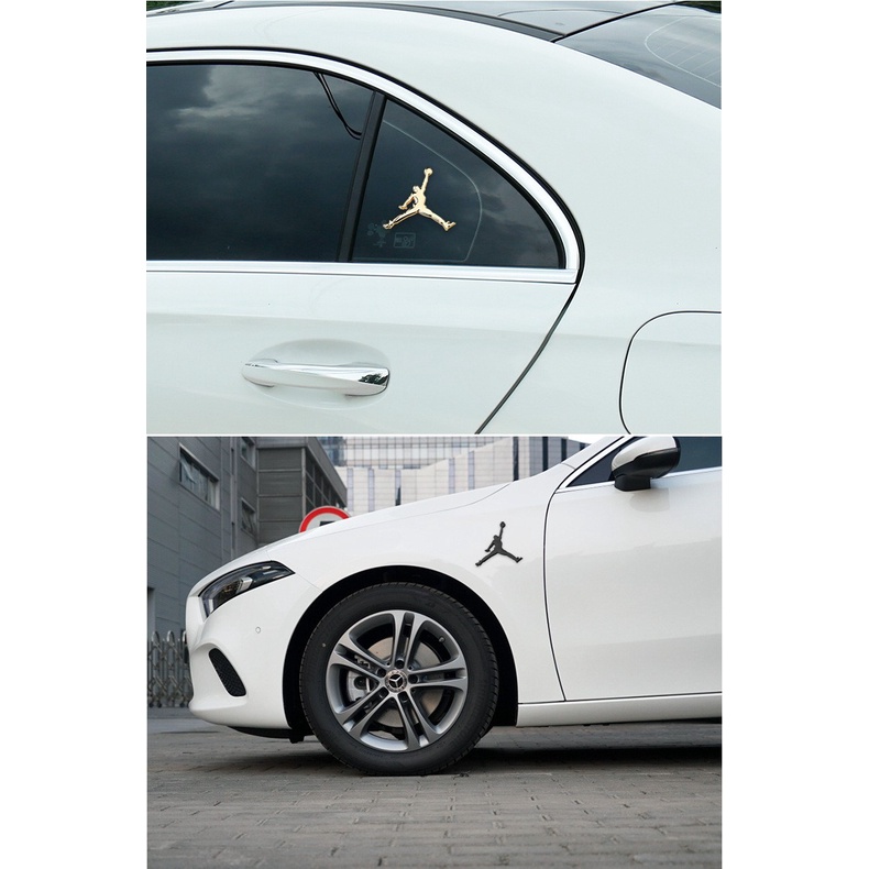 Miếng Dán Logo Michael Jordan Bằng Kim Loại Màu Vàng / Bạc Trang Trí Nắp Bình Xăng Xe Hơi / Xe Máy