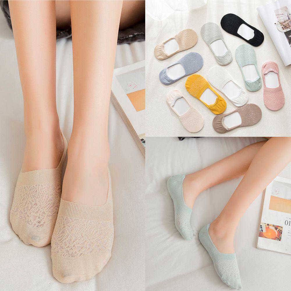 HS Tất Cotton Cổ Thấp Chống Trượt Thời Trang Cho Nữ