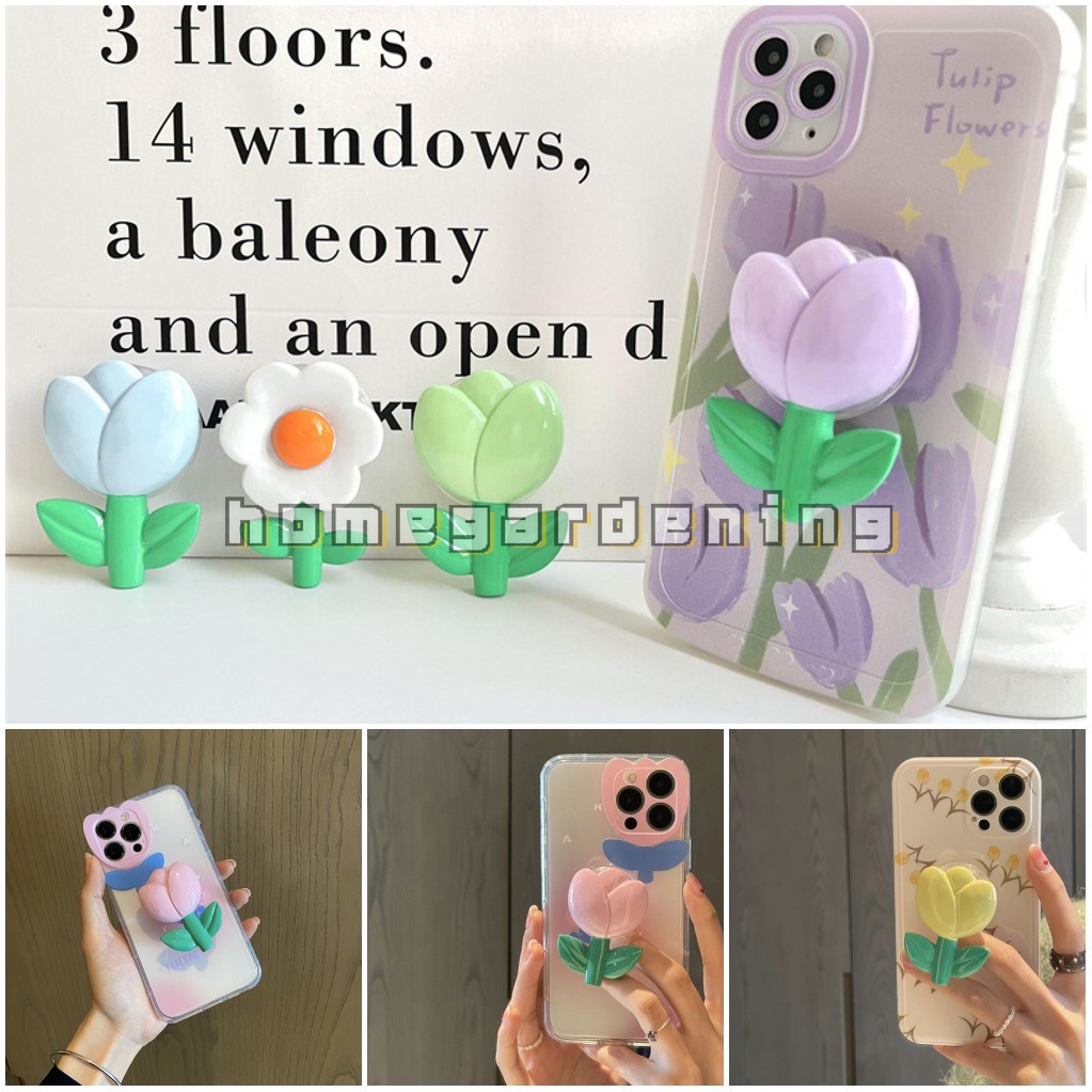 Giá Đỡ Điện Thoại Dạng Nhẫn Hình Hoa Tulip