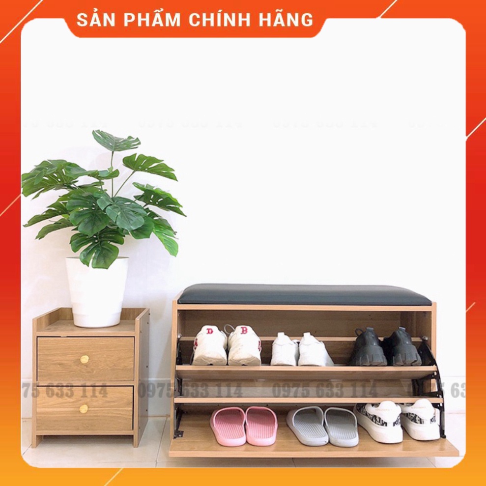 Tủ giày thông minh HỎA TỐCTủ gỗ đựng giày thiết kế hiện đại, tiết kiệm không gian kết hợp đệm ngồi tiện lợi