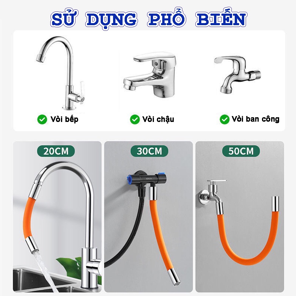 ỐNG NỐI VÒI NƯỚC KÉO DÀI UỐN CONG TÙY Ý XOAY 720 ĐỘ NGĂN NƯỚC BẮN . Model: Germany010. Đồng nguyên chất. AONE MALL