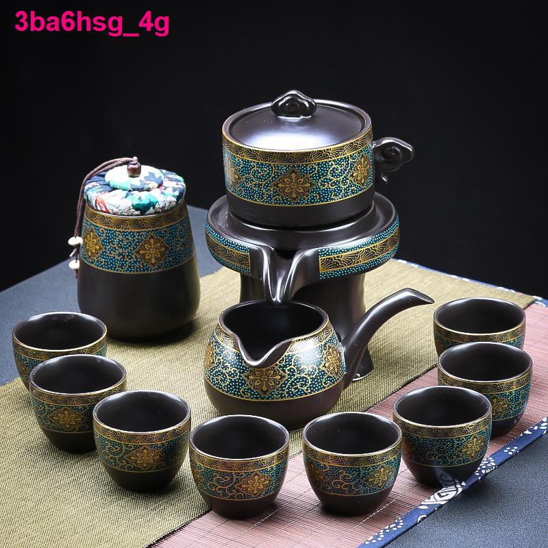 đồ ănLười xay đá sáng tạo bán tự động Máy pha trà kung fu Bộ ấm gốm sứ gia dụng