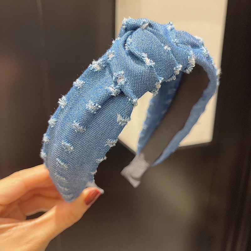 1 Băng Đô Denim Thắt Nút Thể Thao Thời Trang Mùa Hè Cho Nữ