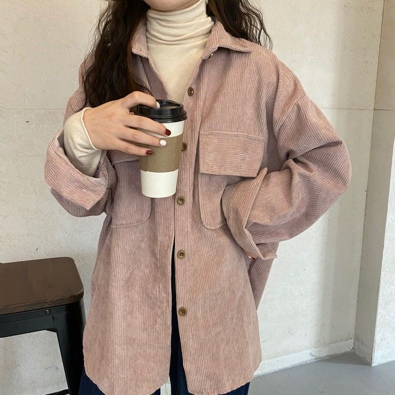 Áo Khoác Dáng Rộng Thiết Kế Mới Thời Trang Mùa Thu Đông Theo Phong Cách Hàn Quốc