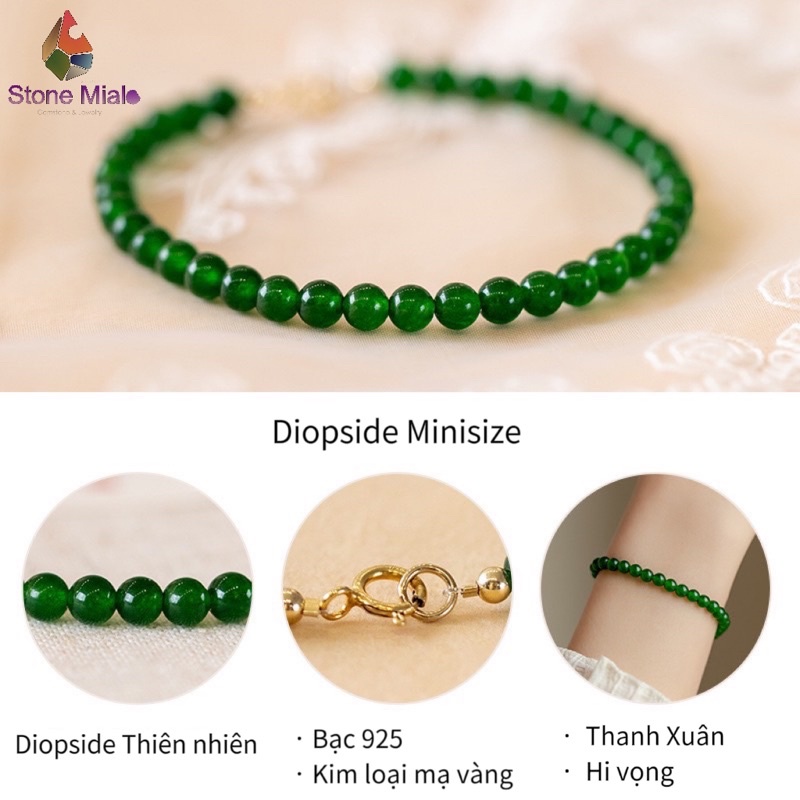Vòng đeo tay Diopside cho mệnh Mộc Hoả