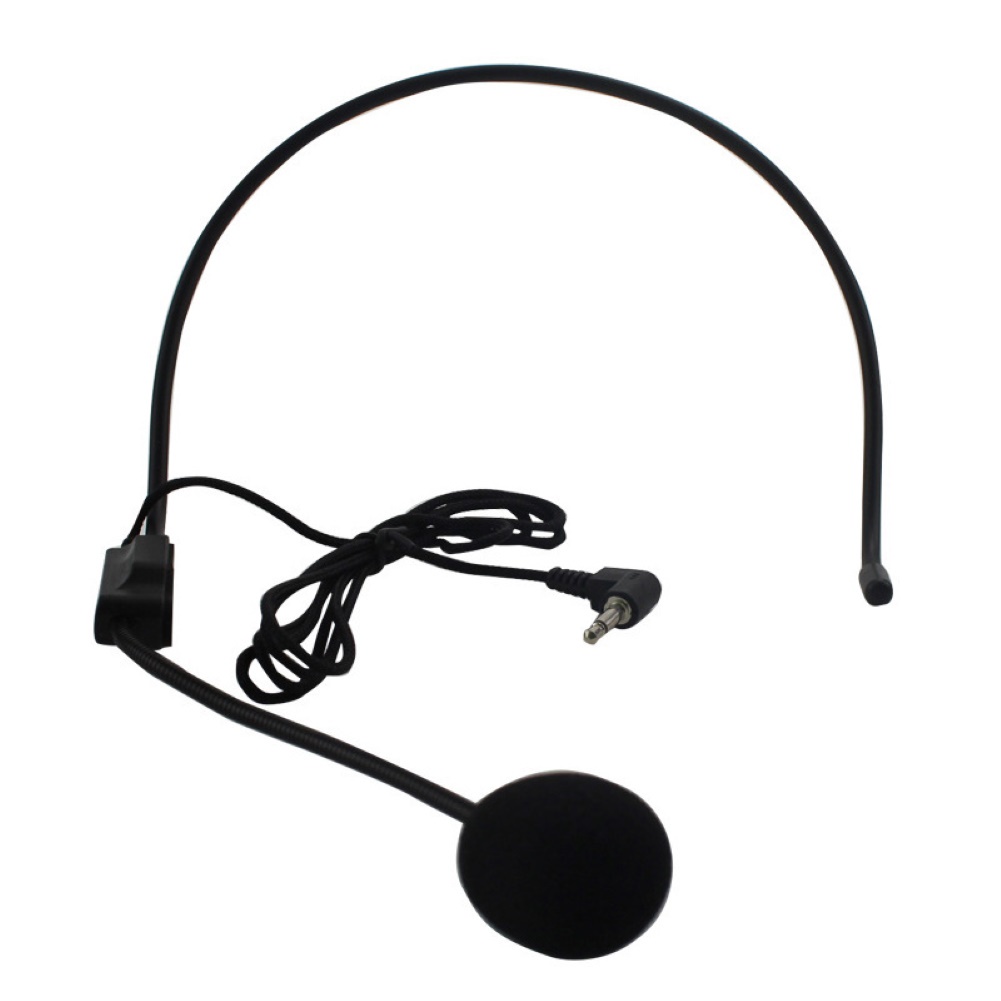 3.5mm Wired Headset Microphone Headworn Mic for Voice Amplifier Loudspeaker