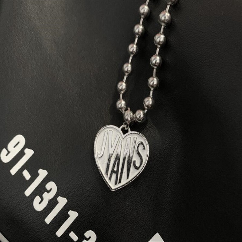 Dây chuyền phối mặt trái tim khắc chữ phong cách cổ điển cho cặp đôi