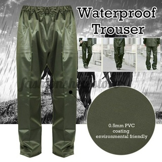 Heavy Duty PVC Mens Womens Waterproof Over Trousers Fishing Walking Bike Golf FASHIONSHOWSTORE