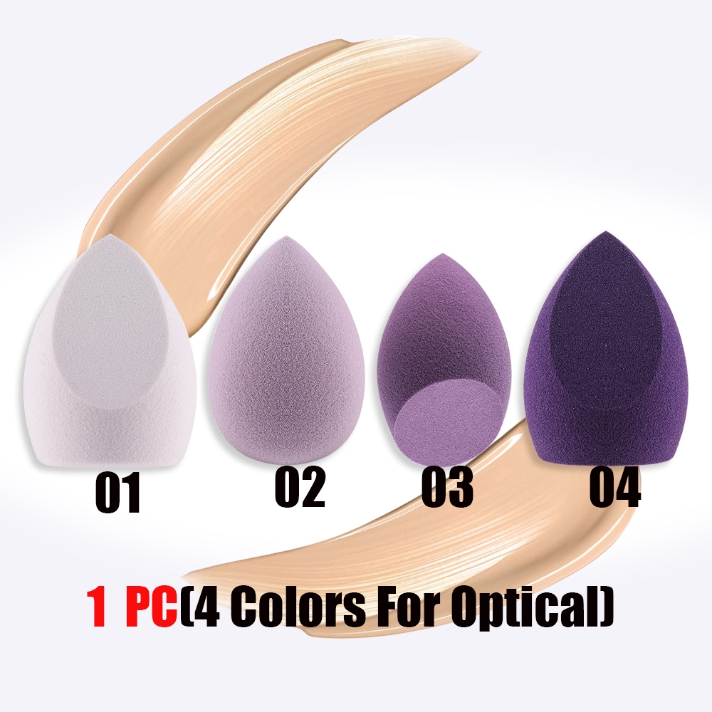 Set 1 / 4 / 6 mút tán trang điểm màu tím hình giọt nước tiện dụng