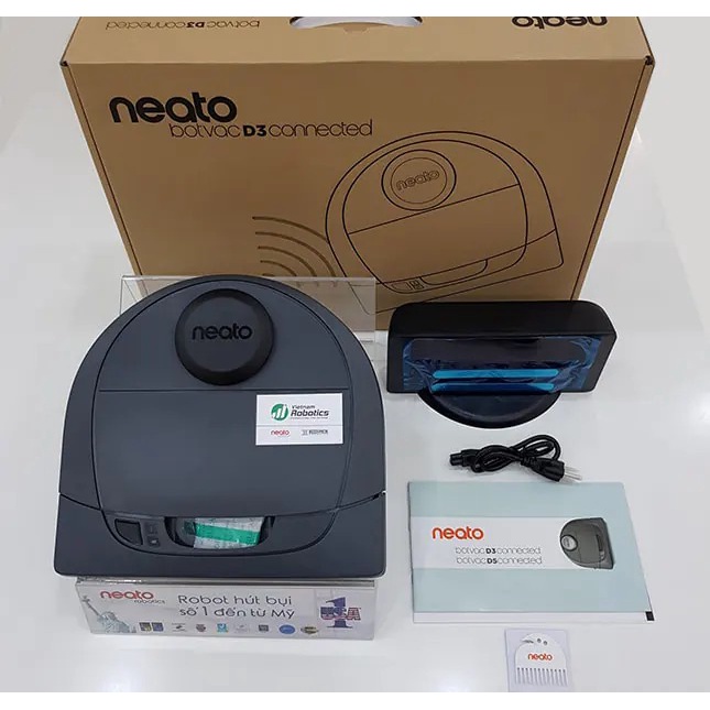 Robot hút bụi Neato D3 Connected - Phiên bản quốc tế - Bảo hành 24 tháng - Thiết kế chữ D độc đáo - Chuyên quét hút bụi