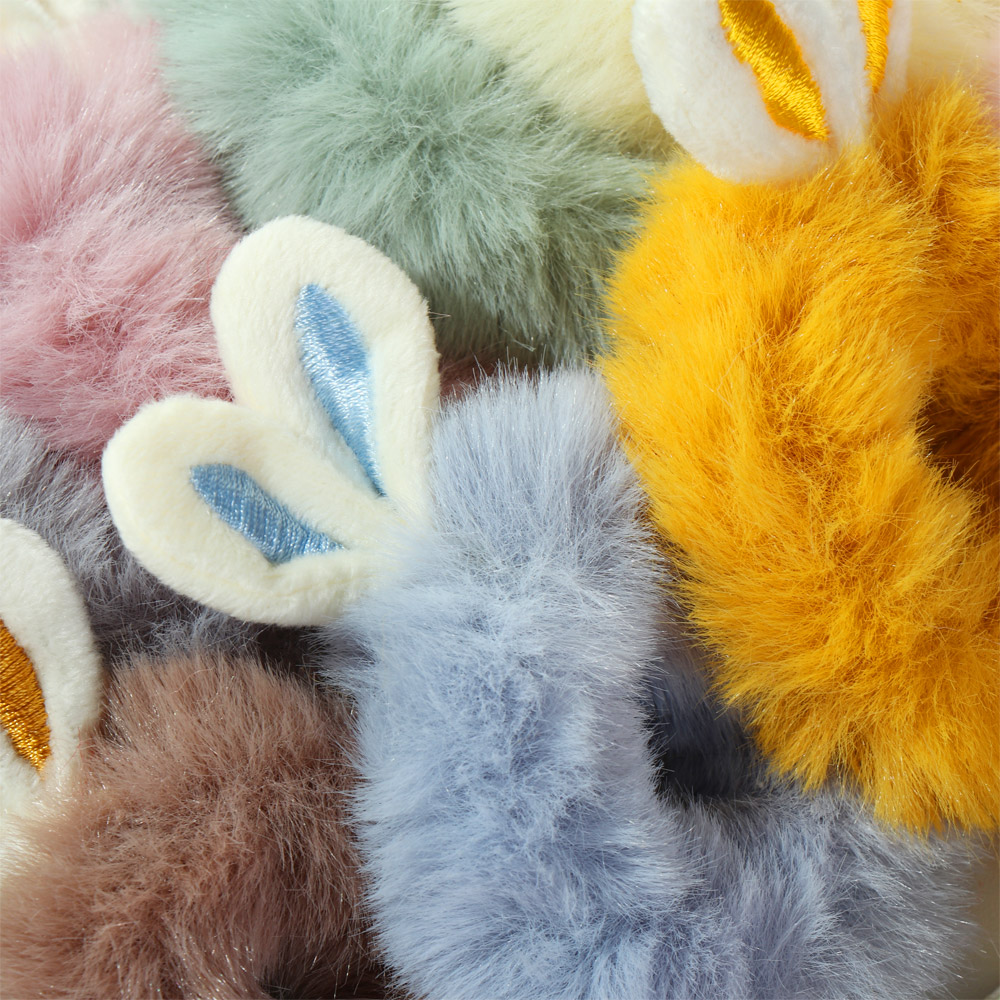 (Hàng Mới Về) Dây Buộc Tóc Lông Thỏ Đàn Hồi Thời Trang Cho Nữ