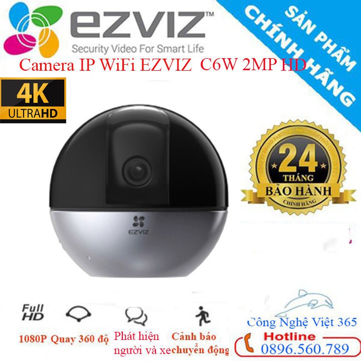 Camera Wifi Ezviz_C6W _1080P Xoay quay quét 360 độ , Full HD Siêu Nét, Phát hiện chuyển động AI, - BH 24TH
