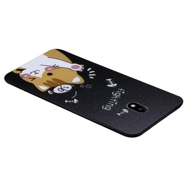 Ốp điện thoại in họa tiết mèo và cá cho Samsung Galaxy J2 J3 J4 J6 J5 J7 Prime Pro Plus Duo 2017