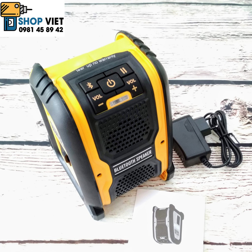 SV Loa bluetooth di động chạy pin Makita, Dewalt, Milwaukee 14,4V-20V