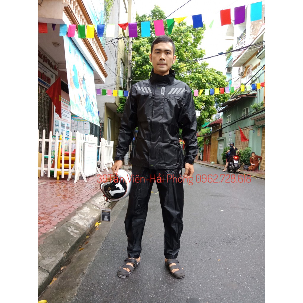 Áo Mưa Bộ Givi  RRS04 -  RIDER TECH Rain Suit Black 04 AX-N (ảnh thật)