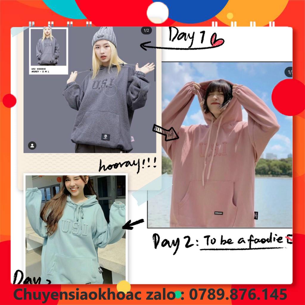 Áo khoác nam nữ nỉ ngoại hoodie thêu USI