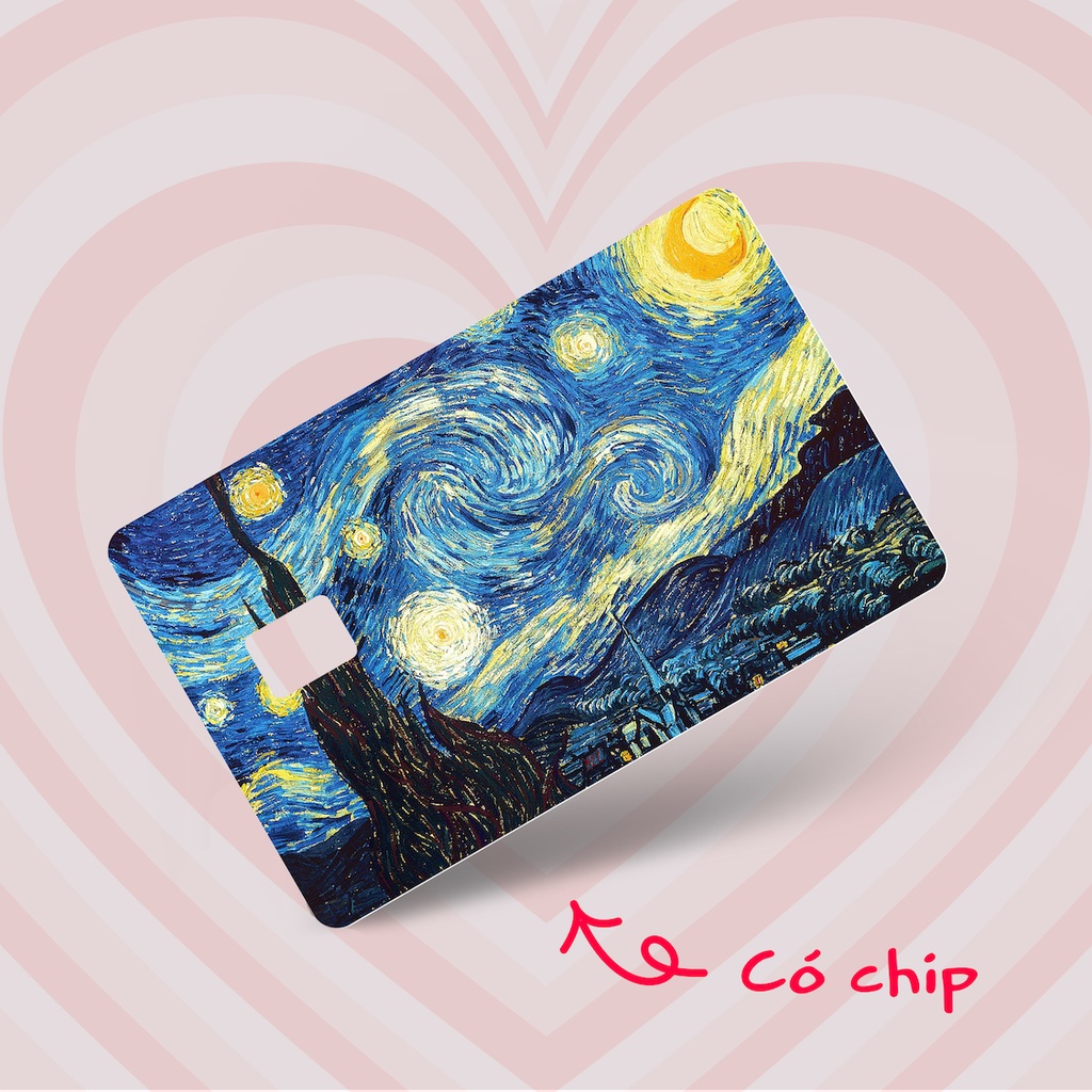 STICKER SKIN THẺ ATM VAN GOGH PHONG CẢNH - Decal dán Thẻ ATM, debit, thẻ từ, thẻ chung cư, bảo vệ thẻ