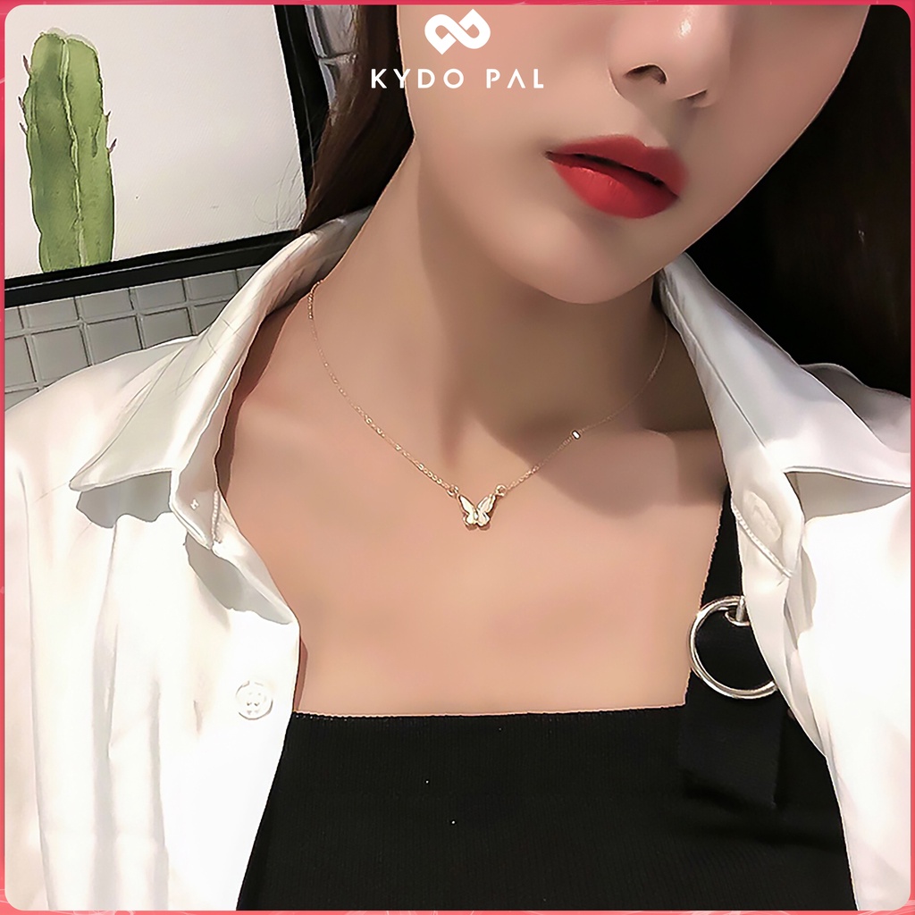 Vòng cổ thời trang nữ choker hình bướm trắng 925 xinh cực MCK24 - KYDO PɅL phụ kiện thời trang nữ