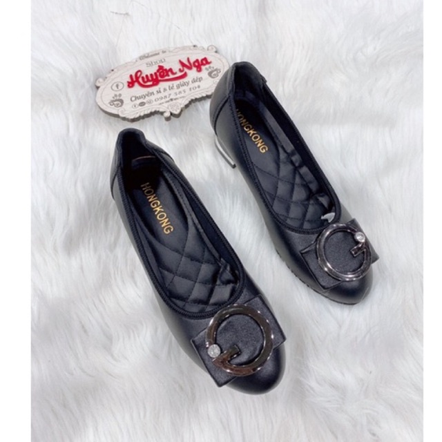 giày cao gót 3p nữ da bóng và da lì mác tròn mũi tròn