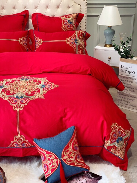 Bộ lụa thêu 6 món hoạ tiết sang chảnh