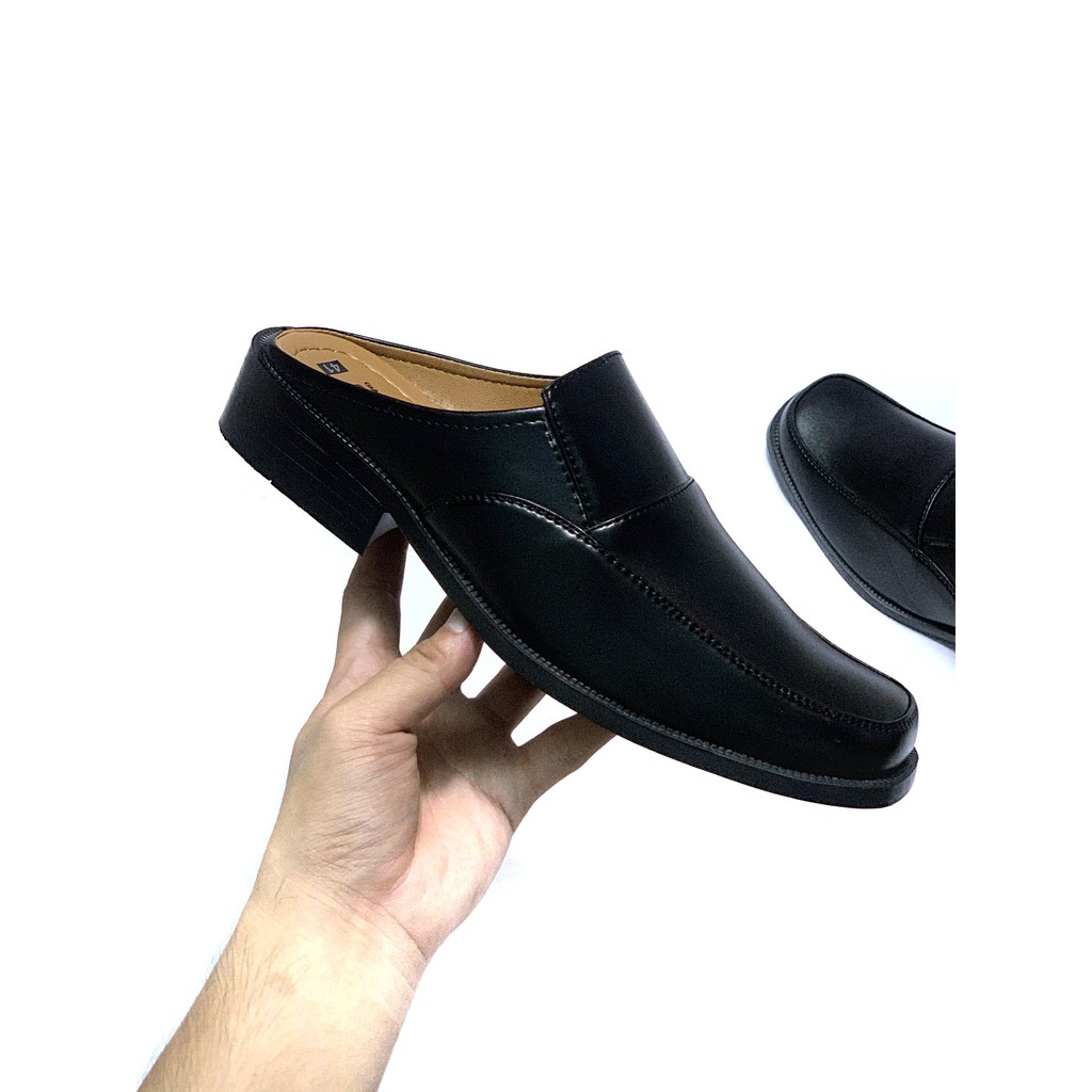 Giầy sapo nam hở gót sục chất da trơn bóng cao cấp SƠN HÀ