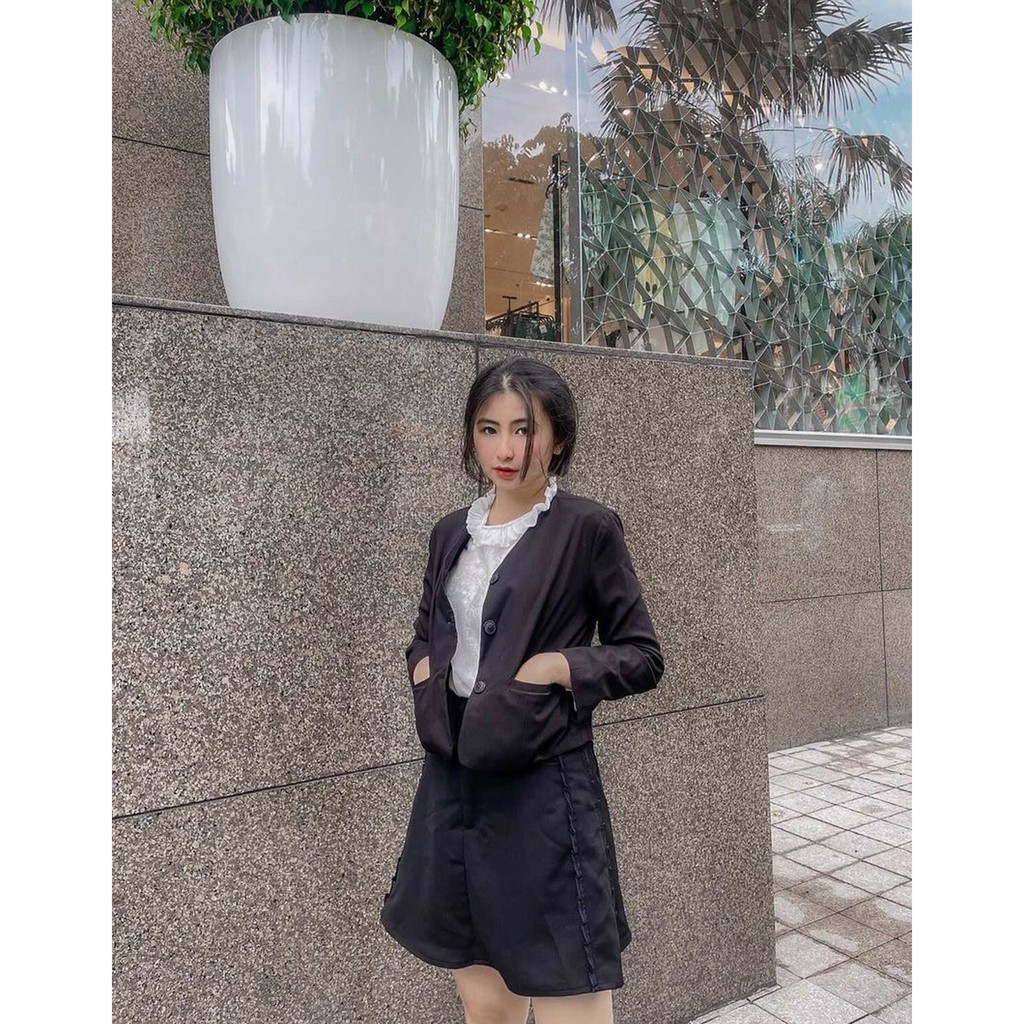 Áo khoác cổ tim kiểu áo vét - BASIC JACKET - SODA POP