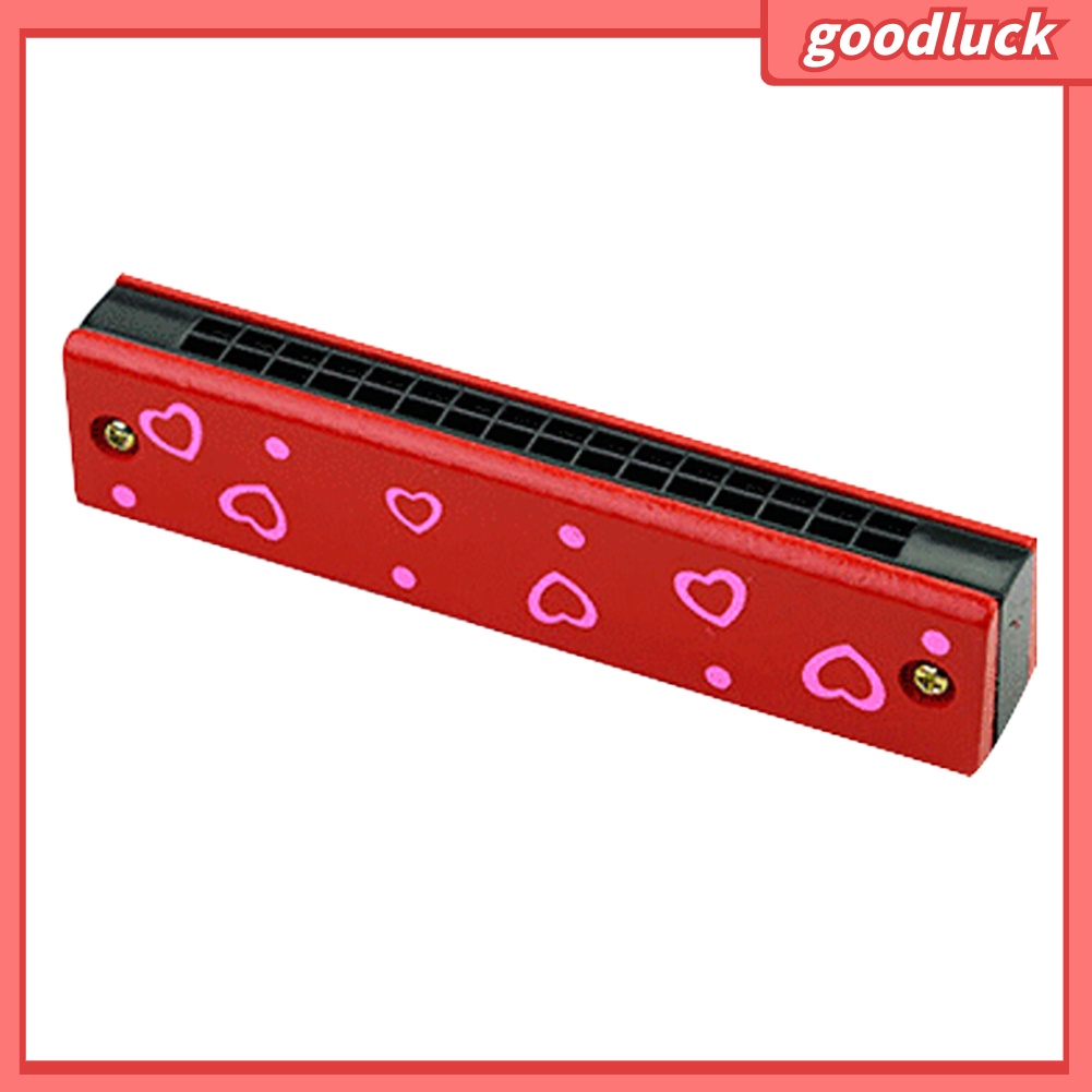 Kèn Harmonica 16 lỗ bằng gỗ họa tiết trái cây giáo dục sớm cho bé