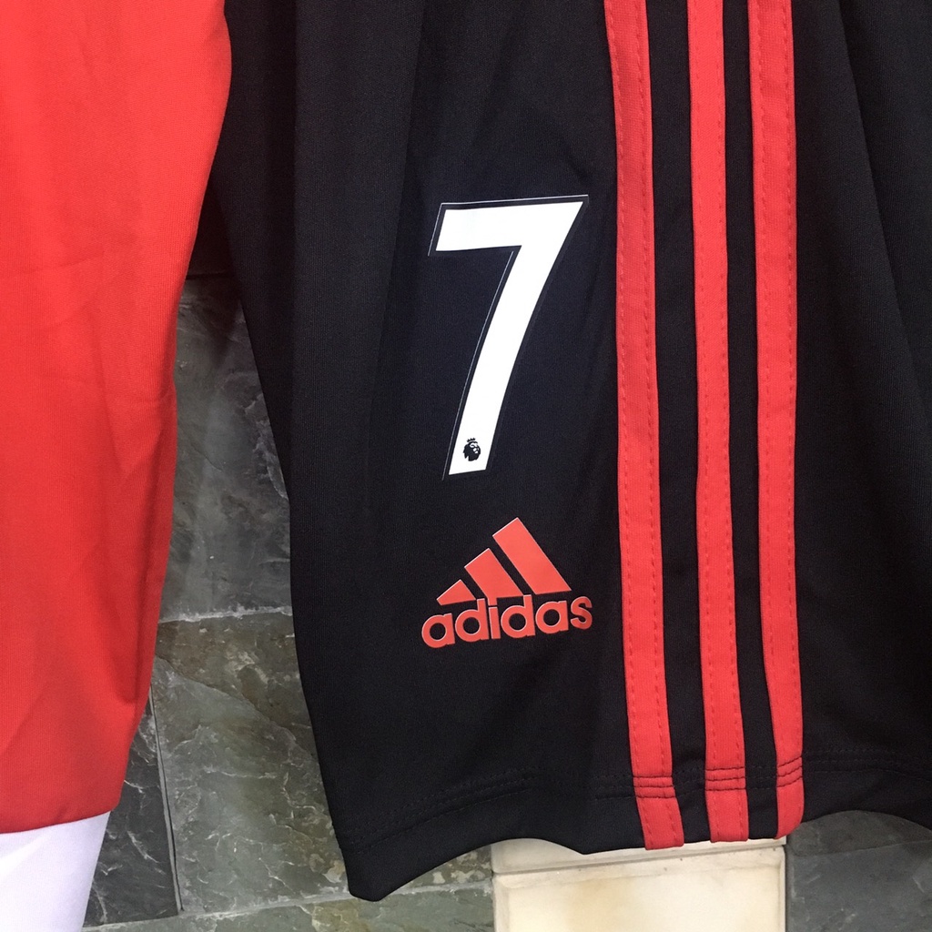 Bộ quần áo cầu thủ RONALDO MU đỏ TAY DÀI 2022, font chuẩn EPL