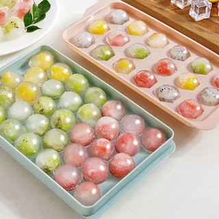 Khay làm đá -có kèm hộp đựng và nắp khử mùi, tủ lạnh đủ loại viên tròn
