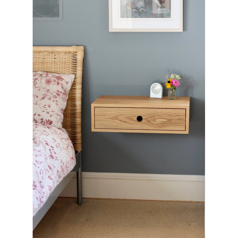 ✅ Bàn trang điểm treo tường mini vân gỗ đẹp 45cm BTD-3595