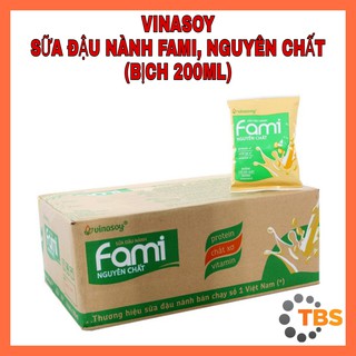 [VINASOY, SỮA ĐẬU NÀNH FAMI] SỮA ĐẬU NÀNH FAMI, NGUYÊN CHẤT, BỊCH 200ML