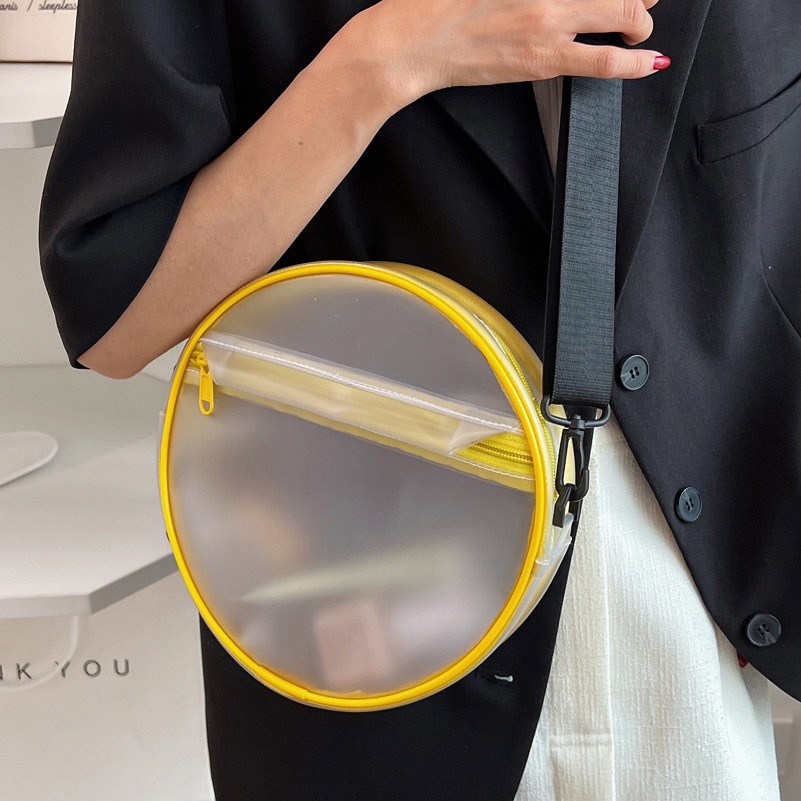 JASMIN NOIR Túi Đeo Chéo Da PU Hình Tròn Kiểu Dáng Đơn Giản Cho Nữ