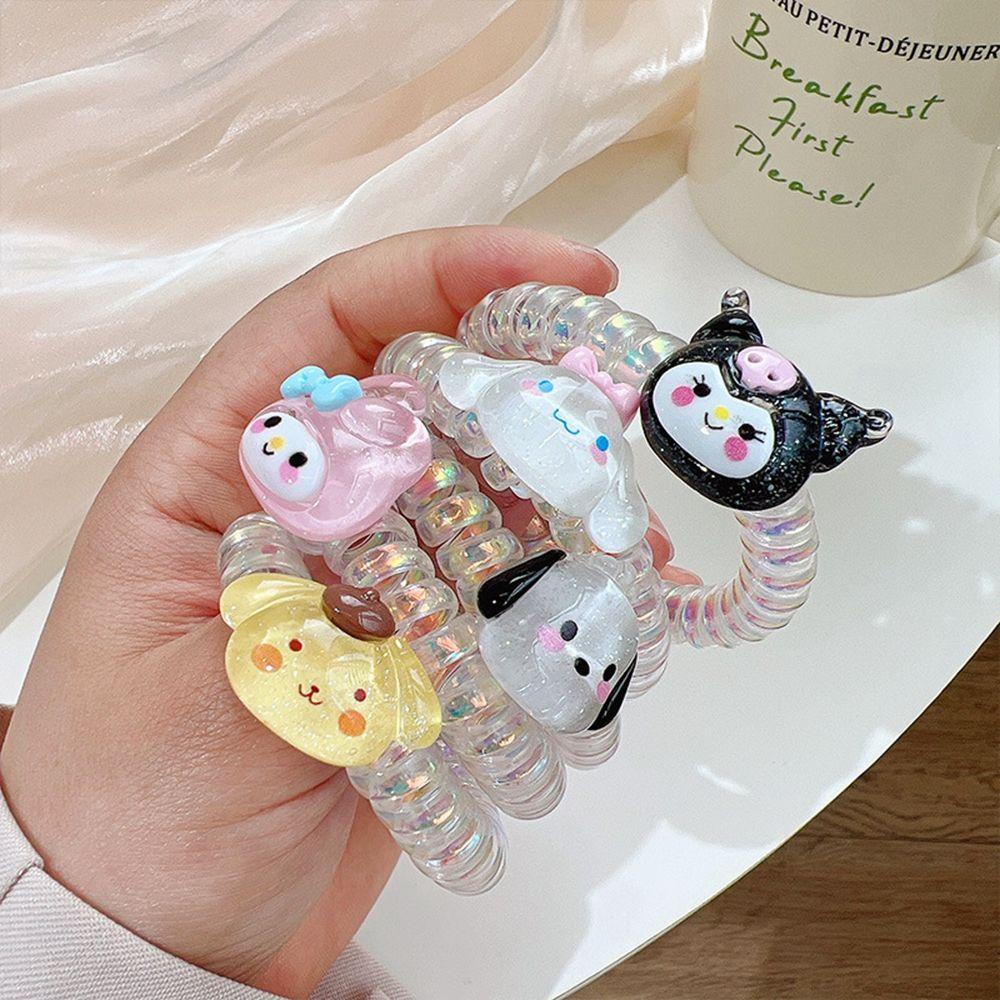 Dây Cột Tóc Dạng Xoắn Lò Xo Hình Kuromi Melody Thời Trang Mùa Hè Cho Bé Gái