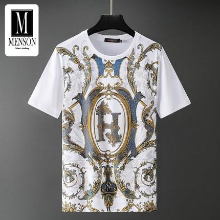 Áo Phông Nam Siêu Cấp Phong Cách Trẻ Trung Sang Trọng - Áo Thun Nam Lụa Chất Mát In Hình Đính Đá Cao Cấp MENSON M1115 | BigBuy360 - bigbuy360.vn