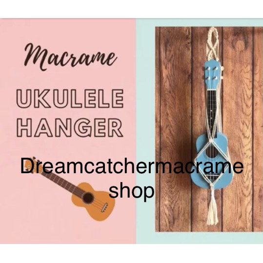 Macrame treo đàn guitar, ukulele, Dây treo đàn vinatage, dây treo đàn, giá để đàn guitar