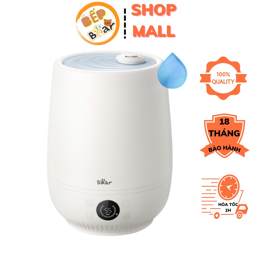 Máy phun sương tạo ẩm không khí xông tinh dầu Bear JSQ-C50Q1, dung tích 4.5L không gây tiếng ồn cân bằng độ ẩm