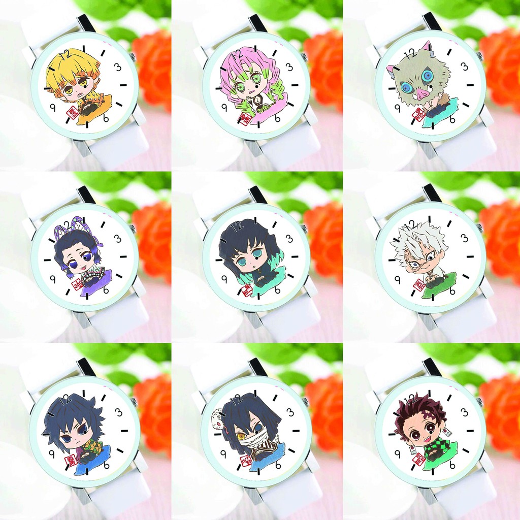 Đồng hồ đeo tay nam nữ in hình KIMETSU NO YAIBA Thanh Gươm Diệt Quỷ ver NGỒI anime chibi thời trang dễ thương độc đáo