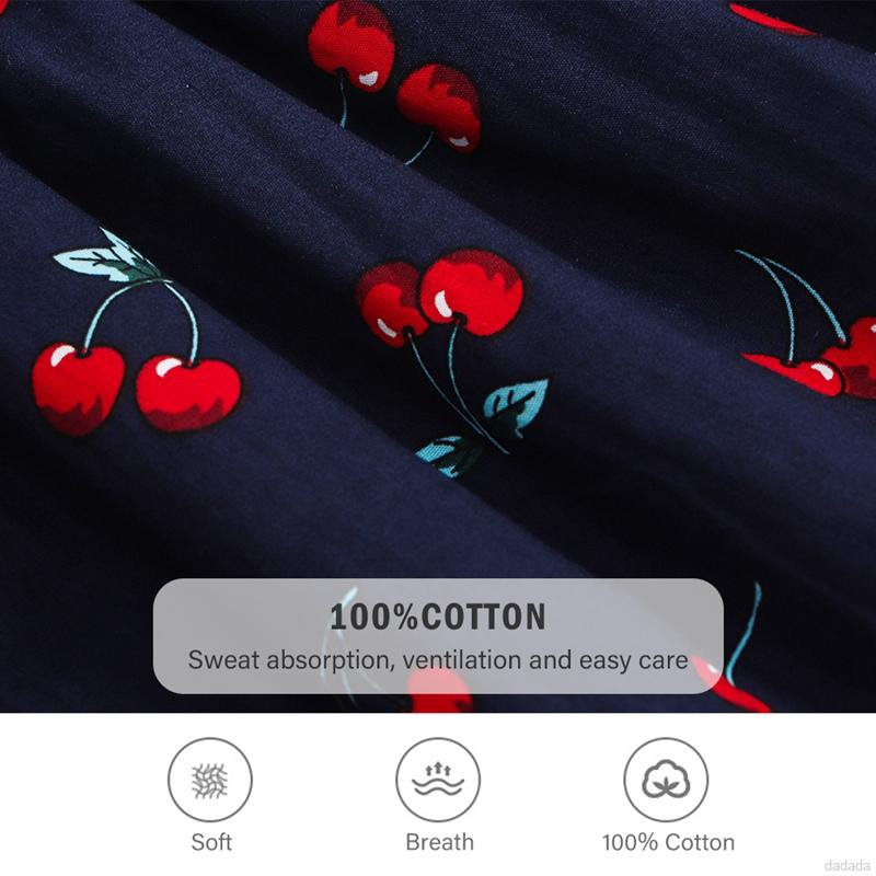 Đầm hai dây sọc thun in hình quả cherry dễ thương cho bé gái